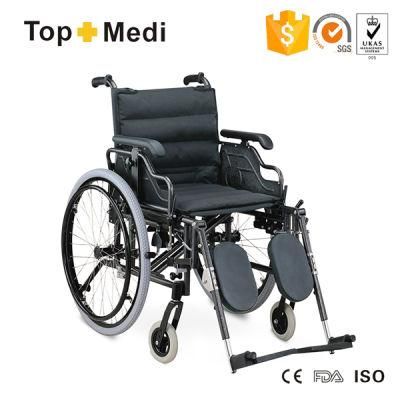 Topmedi Hot Sale Aluminum Manual Wheelchair for Disabled People
