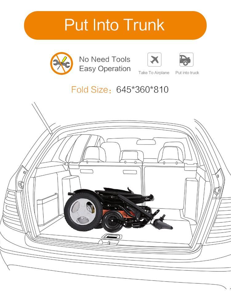 Factory Direct Supply High Quality Electric Power Folding Motorized Wheelchair