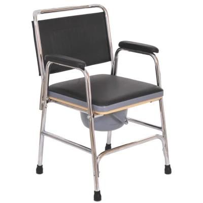 Steel Toilet Chair Commode with Padded Armrests for Adults