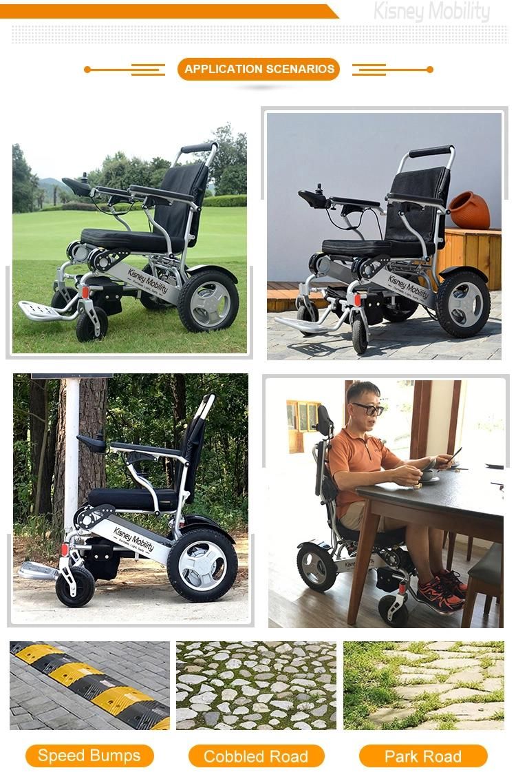 Lightweight Folding Portable Aluminum Magnesium Electric Wheelchair for Health Care