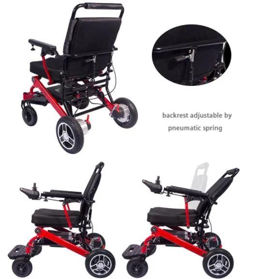 Aluminum Alloy Manual Folding Power Wheelchair Back Adjustable Lightweight Electric Wheelchair