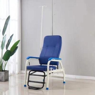 Factory Price Infusion Chair Hospital Use Patient Transfusion Chair Iron Steel PU Blood Donation Chair with IV Pole