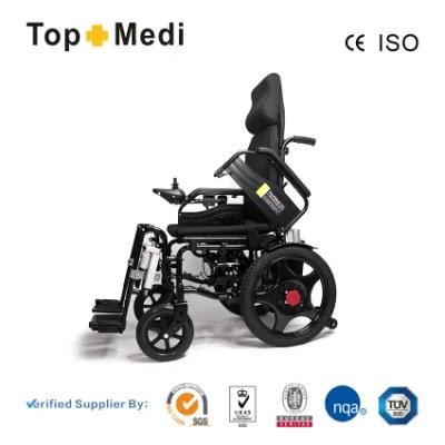 Good Price Topmedi New China Steel Electric Power Folding Wheelchairs Foldable Wheelchair