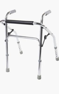 Hospital Equipment Lightweight Standing Frame Aluminum Folding Walking Aid Walker Frame for Disabled