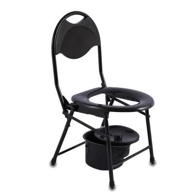Convenient Foldable Elderly Potty Chair Medical Potty Chair for Elderly Steel Durable Commode Chair