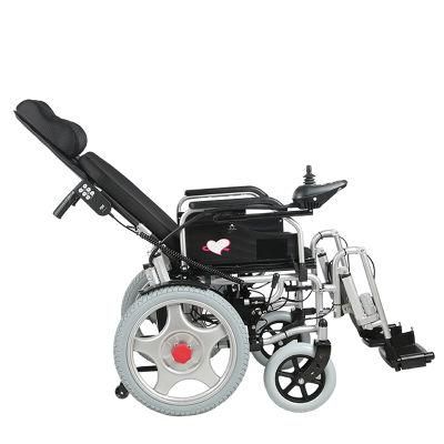 Recling Power Wheelchair with Automatic Reclining Backrest and Elevating Footrest
