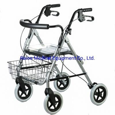Aluminum Rollator with Tray and Basket