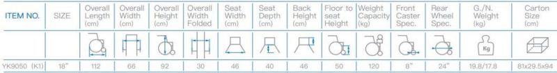 American Style Folding Medical Care Wheelchair with Steel Frame