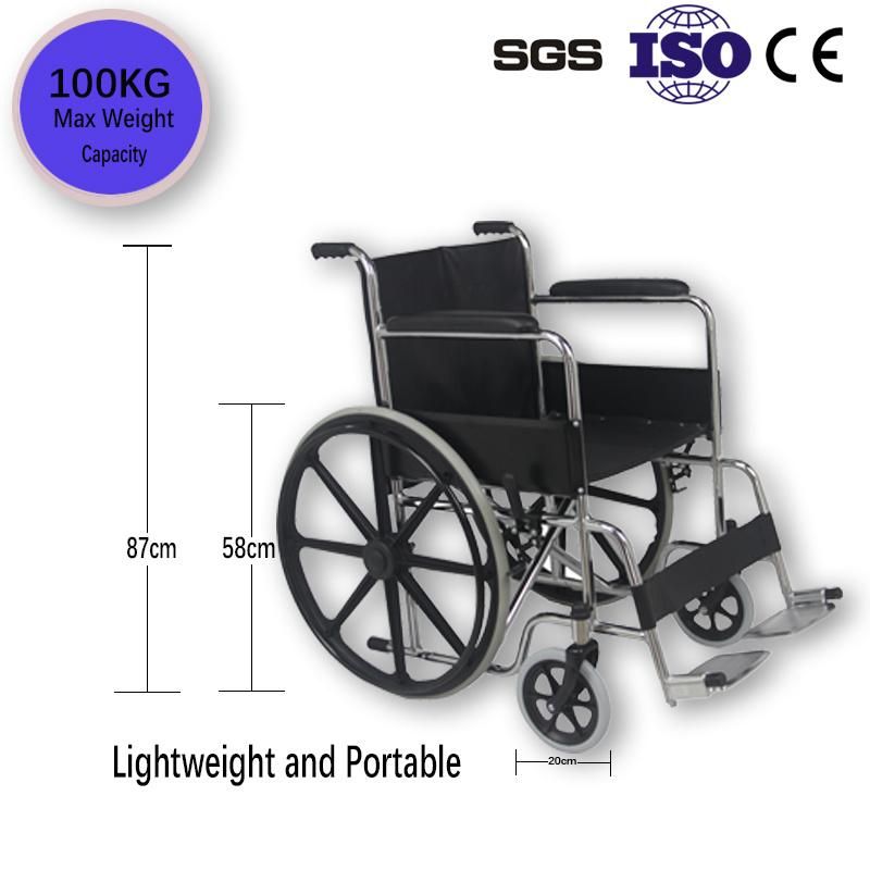 Foldable Durable Economic Wheelchair for Disabled