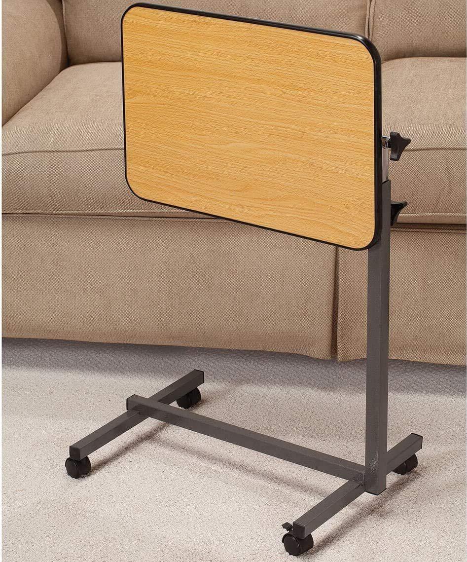Overbed Table Portable Desk with Castor Wheels Mobility Aid