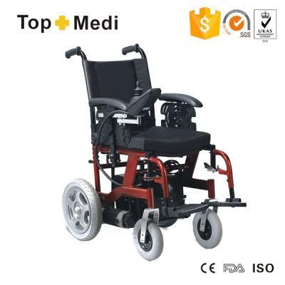 Topmedi Economic Detachable Footrest Electric Wheelchair with Steel Frame