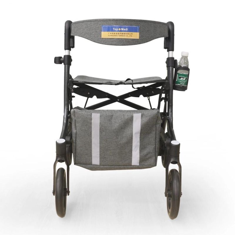 Walking Aids Shopping Cart Aluminum Foldable Rollators Walkers with Crutches