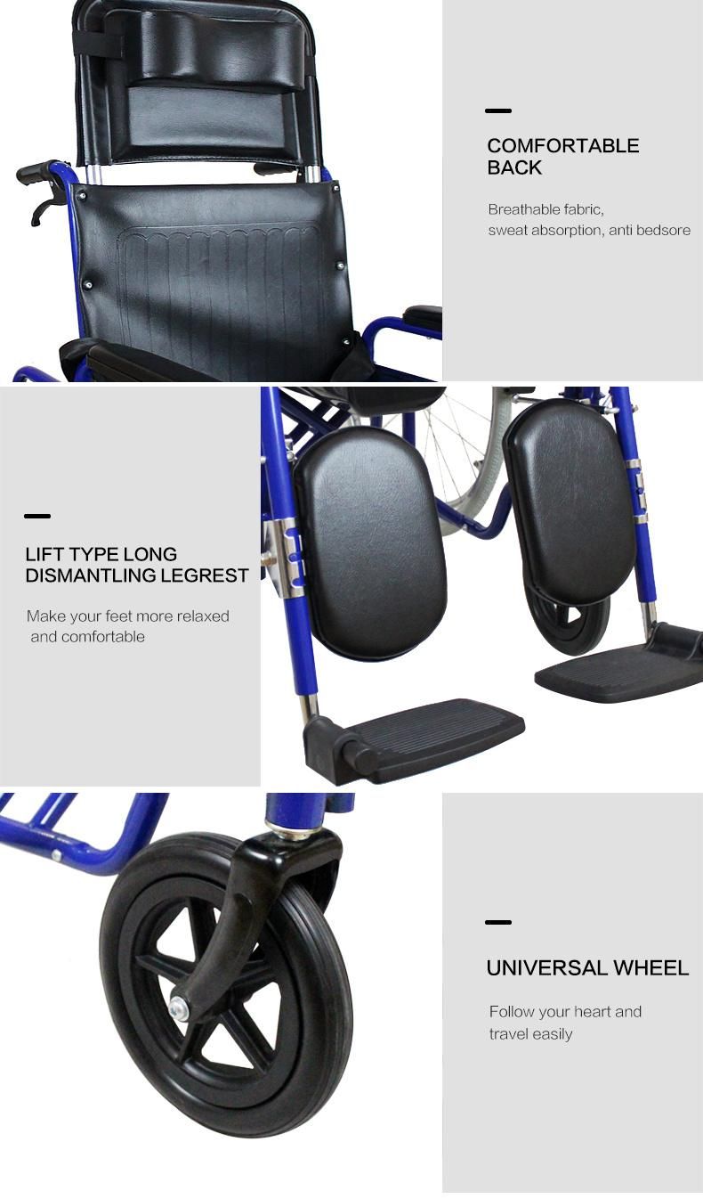 Hq603gc High Quality Medical Equipment Manual Folding Wheelchair with Commode