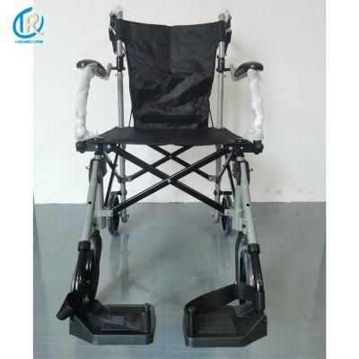 8 Inch Wheels Lightweight Transport Folding Wheelchair for Disabled with Handbrakes