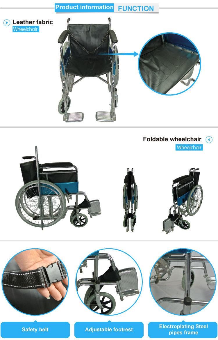 Supplier Manual Travel Light Weight Cheapest Simple Wheelchair with Ce