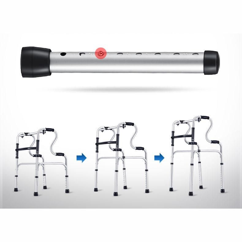 High Quality Adjustable Aluminum Alloy Walking Aid Walker for The Elderly with Wheels Walker