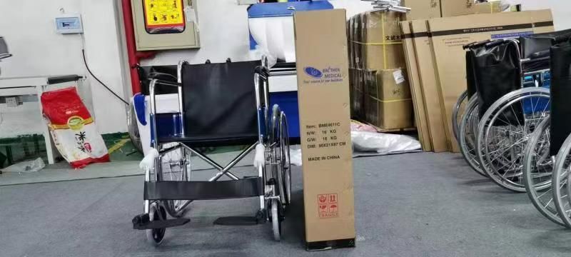 Folding Transport Wheelchair with Full Arms
