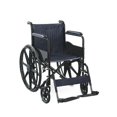 Topmedi Lightweight Manual Steel Wheelchair for Handicapped