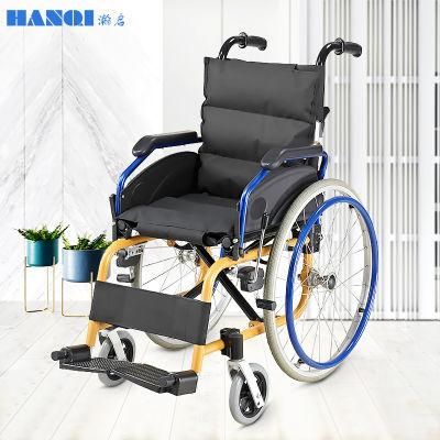 Medical Blue Wheelchair Detachable Desk Arms Swing Away Footrests 18&quot; Seat 1