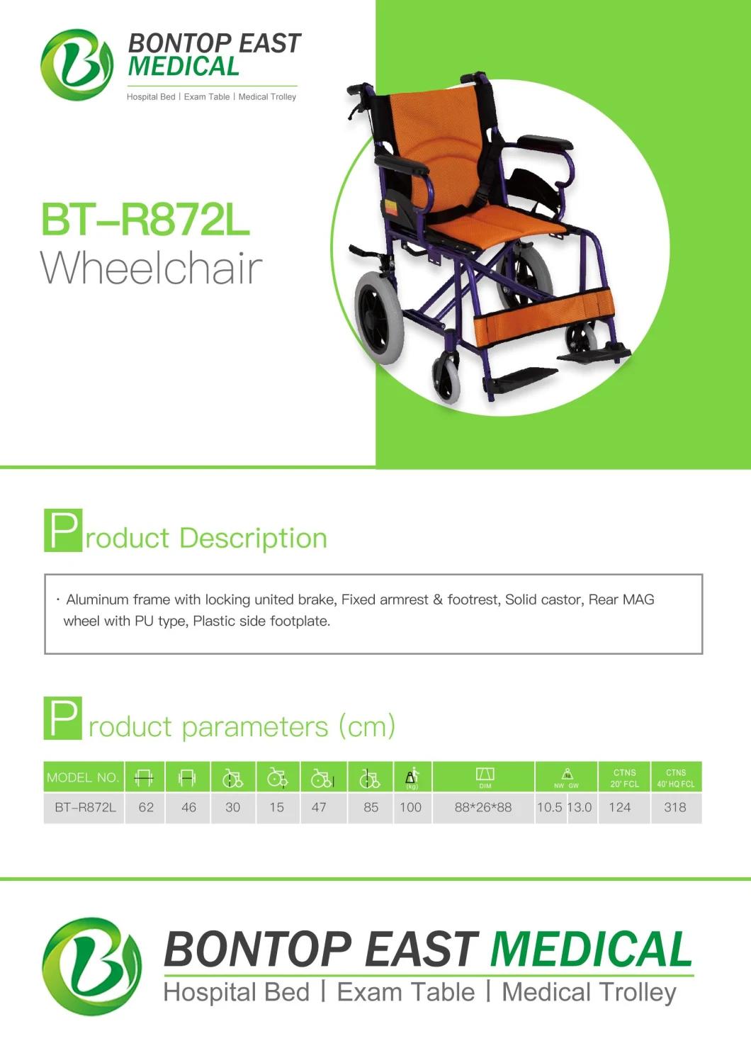 Aluminum Folding Wheelchair Der Rollstuhl Invalid Carriage for Disabled People