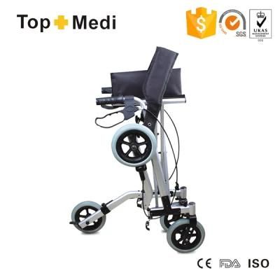 58cm Overall Stand up Walking 44cm Seat Width Foldable Walker Rollator for Elderly and Disabled People