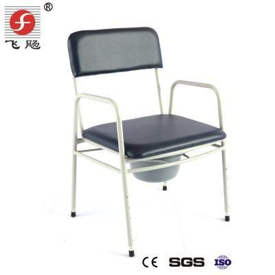 Commode Chair Steel Foldable Height Adjustable Toilet Elderly Potty Chair