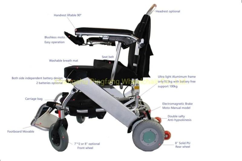 Aluminum Light Weight Portable Folding Mobility E-Scooter Power Electric Wheelchair