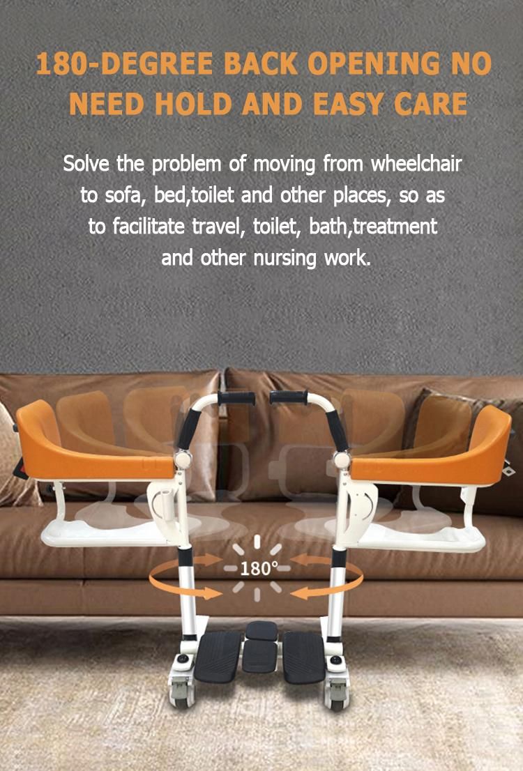 2022 New Patient Transfer Multifunctional Mechanical Lifting Commode Wheelchair