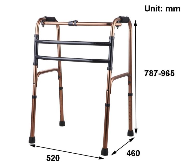 Rollator Walker Adult Single Button Alunminum Walker Frame