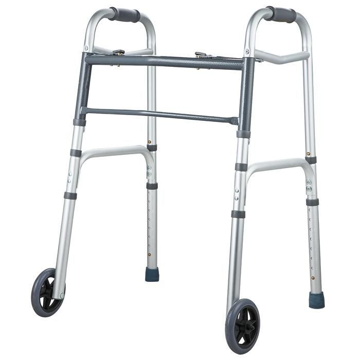 Rollator Walker Dual Button Kd Folding Alumlinum Walker with 2 Wheels