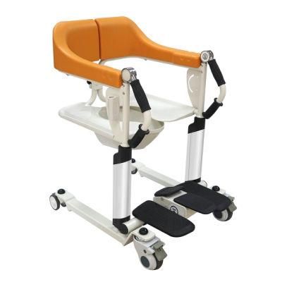 Hosptial Old Man Transfer Chair Disabled Commode Chair for Elderly People Disabled Patient Lifting with Wheel