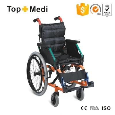 Topmedi Cheapest Lightweight Foldable Children Wheelchair for Cerebral Palsy / Paralyzed