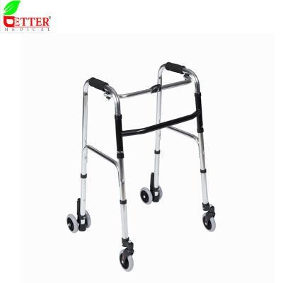 Press-Down Brake Aluminum Walker Frame with Swivel Front Wheels