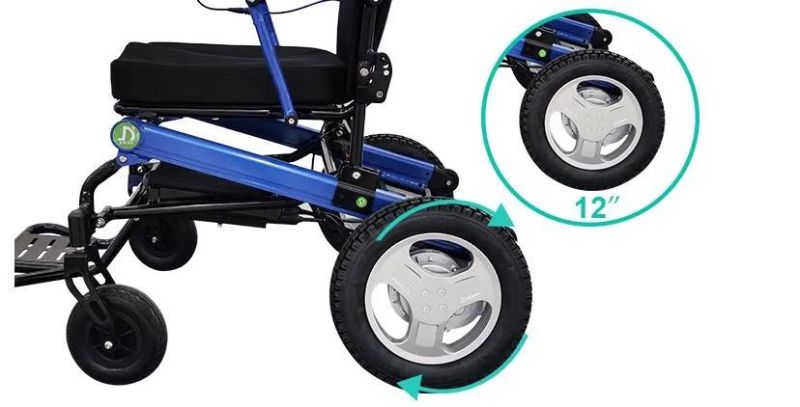 Aluminum Alloy Manual Folding Power Wheelchair Back Adjustable Lightweight Electric Wheelchair