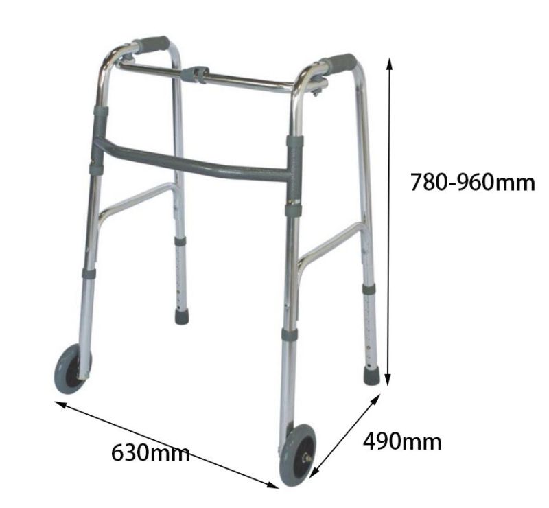 Rollator Walker Adult Single Button Folding Aluminum Walker