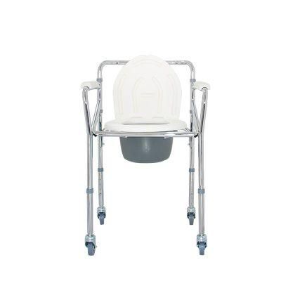 Mn-Dby001 Nursing Moving Lifting Stainless Steel Toilet Manual Commode Chair for Older