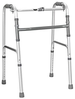 Adult Folding Hospital Medical Equipment Height Adjustable Folding Walker Aluminum Walking Matt Frame Aids for Handicapped