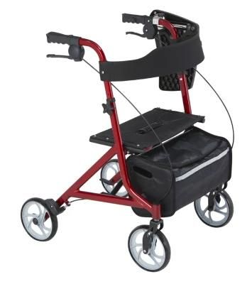 Folding Walker Frame Light Weight Rollator Outdoor for Elderly Home Care Aluminum Mobility Shopping Manual Wheelchair with Tray Table Board