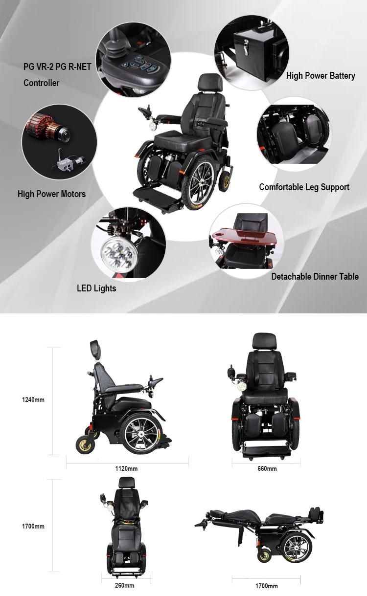 Disabled Recline Back Electric Climbing Stair Wheel Chair