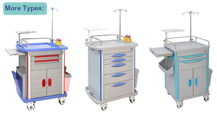 ABS Medical Emergency Cart Crash Cart Medical Cart Hospital Cart Dressing Cart