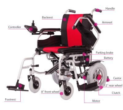 Topmedi Folding Automatic Power Electric Motor Wheelchair for Handicapped Disabled People