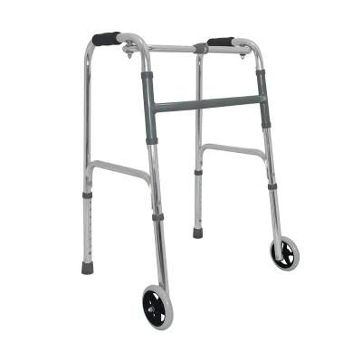 Adjustable 2wheels Folding Aluminum Adult Patient Walker