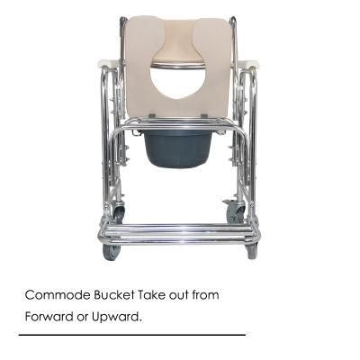 Waterproof Durable Aluminum Frame Commode Chair Shower for Bathroom
