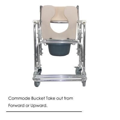 Waterproof Durable Aluminum Frame Commode Chair Shower for Bathroom