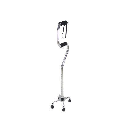 Aluminum Four Legged Walking Aids Stick Quad Cane for Elderly