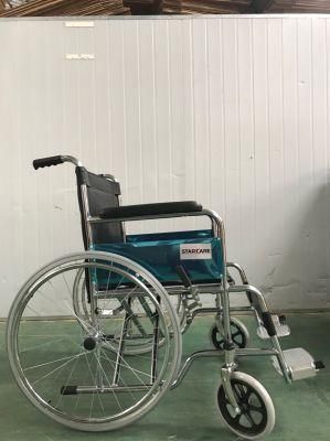 Best Seller Economic Standard Manual Chrome Steel Wheelchair Wheelchair