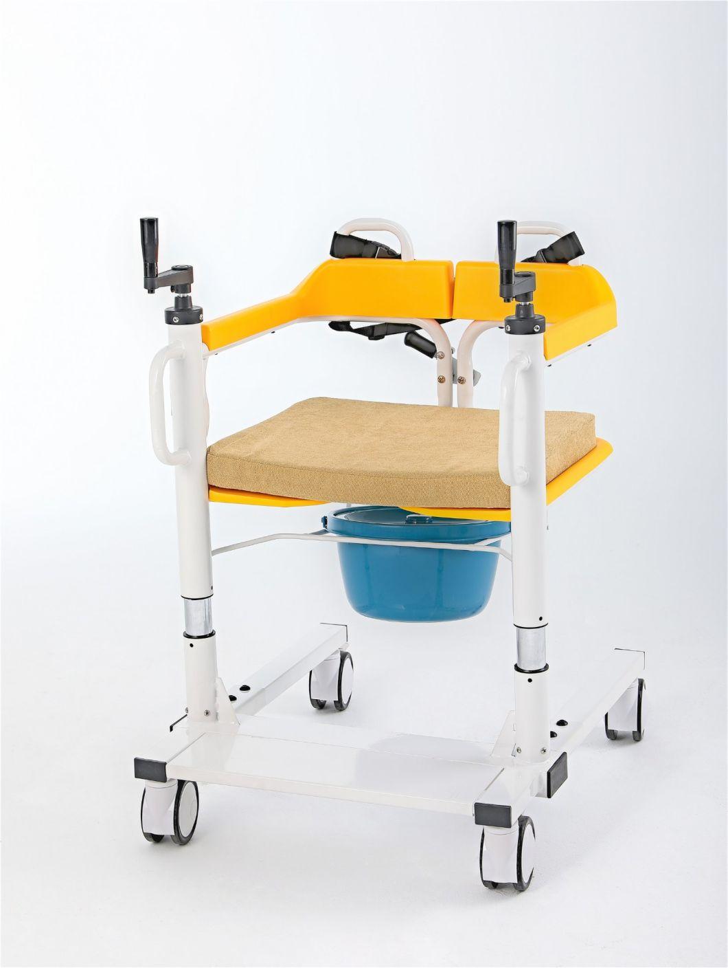Mn-Ywj001 Transfer Chair with Commode Toilet Moving Transfer Lifting Chair