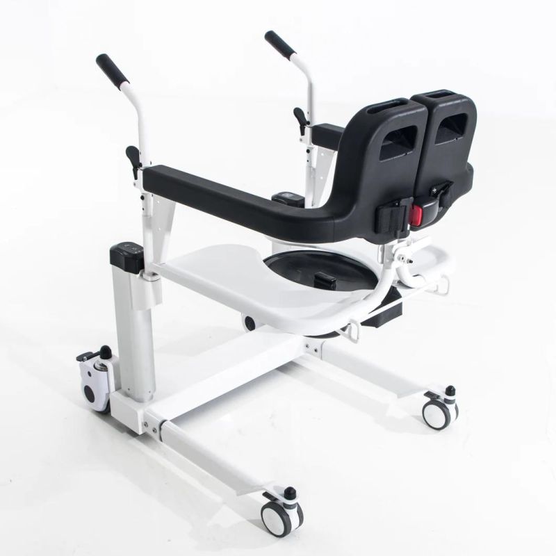Electric Transfer Commode Wheelchair Model Tcm-01h Come with Electric Lift Mode Easily Use Inside