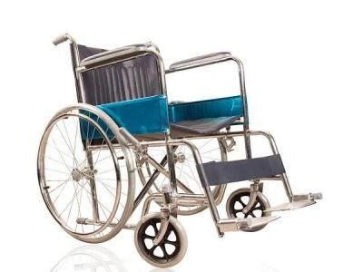 Chrome Steel Folding Lightweight Mobility Manual Wheelchair