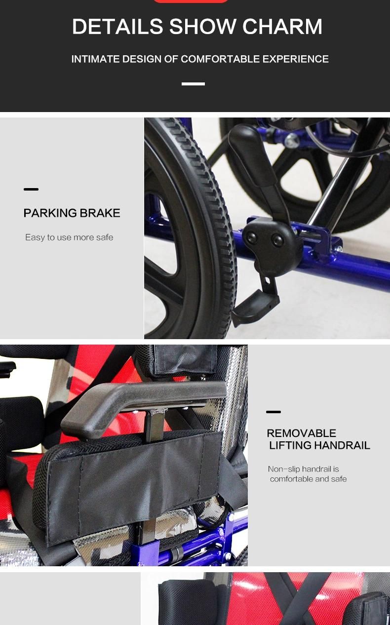 Hanqi Hq958L High-Quality Cerebral Palsy Manual Foldable Medical Wheelchair